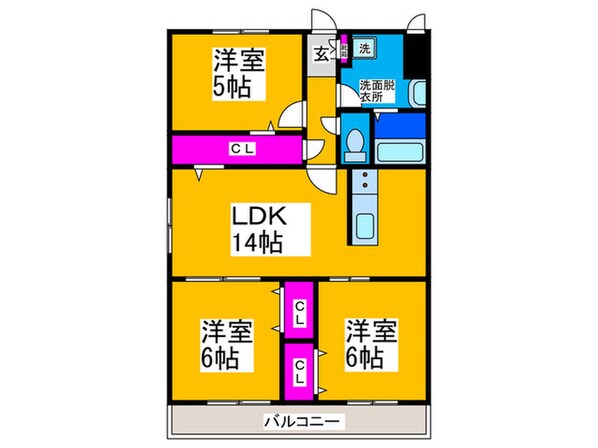 第三山内マンションの物件間取画像